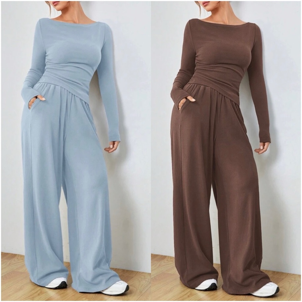 Top & Wide Leg Pants Set❤️